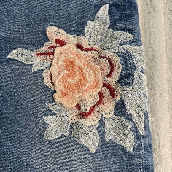 Zara Woman Jeans Womens 4 Skinny Ankle Boho Floral Embroidered Stretch 26x26 - Picture 5 of 12